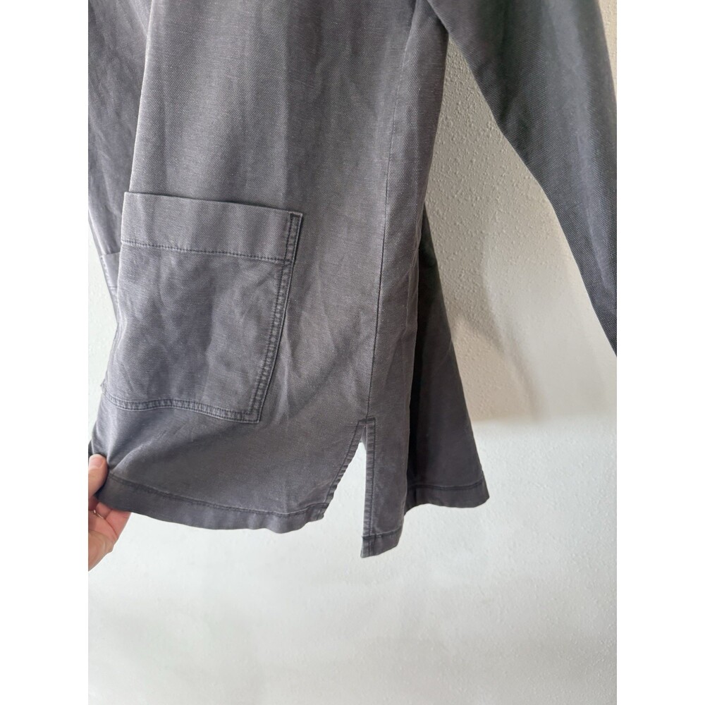 Eileen Fisher Oversized Organic Cotton Hemp Utility Jacket Charcoal Gray Large L - Picture 5 of 7